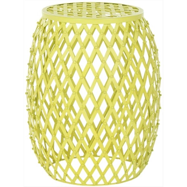 Safavieh Steve Matte Yellow Iron Strips Stool FOX4506A - main